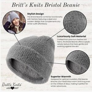 Bristol Knit Gray Fuzzy Beanie Soft Cozy Winter Hat One Size (0687)‎